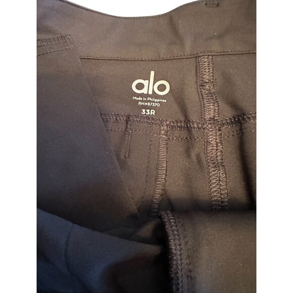 Alo Men's Black Pants 33R Lightweight Durable Polyester Cotton Blend Relaxed Fit - Picture 4 of 13